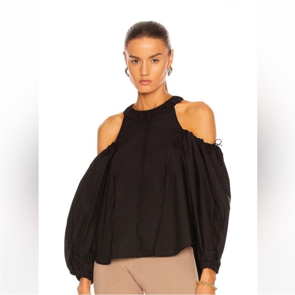 Jonathan Simkhai Tops - Jonathan Simkhai Black Designer Off Shoulder Cut Out Balloon Sleeve Josie Blouse